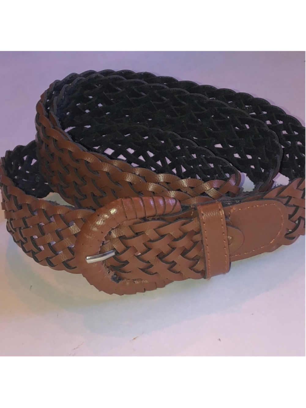 Brown Woven Faux Leather Retro Boho Belt